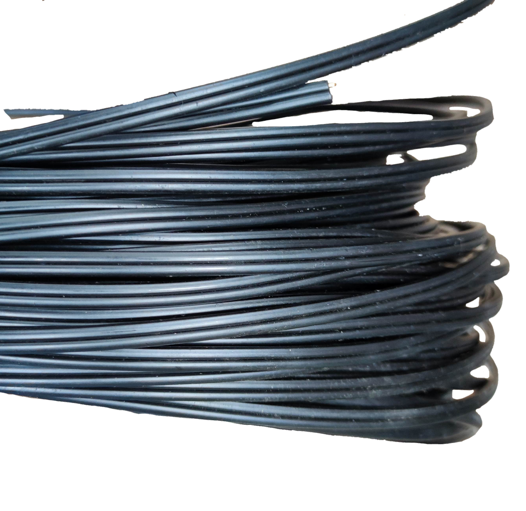 Philflex AWG 18 Telephone Drop Wire black insulated cable coiled for telecommunication use