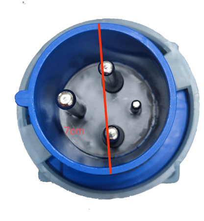 Grippes Industrial Plug 63A-6h 2P+E 220-250V Chassis Type IEC60309 #633