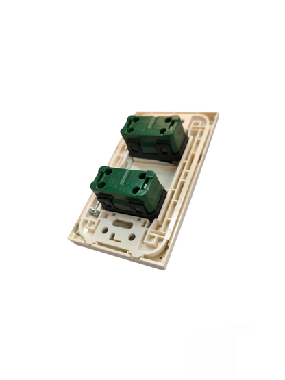 Omni 2 Gang 1 Way Switch with Stainless Plate WWP-112S+(WWS-213x2)