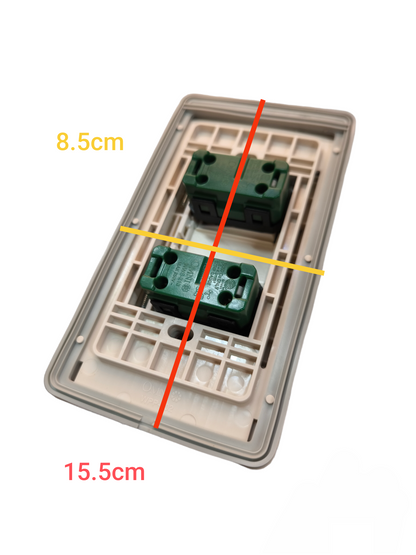 Omni Weatherproof 2 Gang 1 Way Switch Wide Series with Stainless Plate Cover WPP-602+WWP-112S+(WWS-213x2)