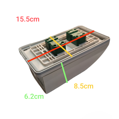 Omni Weatherproof 2 Gang Flat Pin Outlet 15A 250V WPP-601+WWP-112+(WWR-200x2)