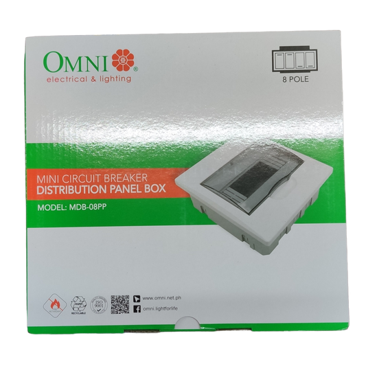 Omni 8 Ways Distribution Panel Box MDP-08PP Recessed Type Distribution Panel for Miniature Circuit Breaker