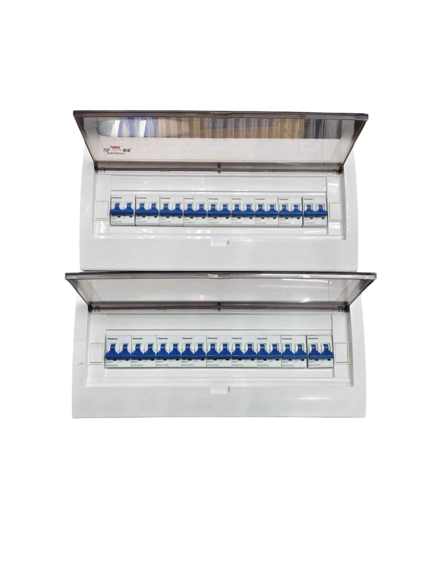 Panel Board 63A 2 Pole Main Miniature Circuit Breaker with 17 Branches 2 Pole  Miniature Circuit Breaker 32 Ways Surface Type Panel Box ZY with 17 Bus Bar 2 Pole (Panasonic Breakers)