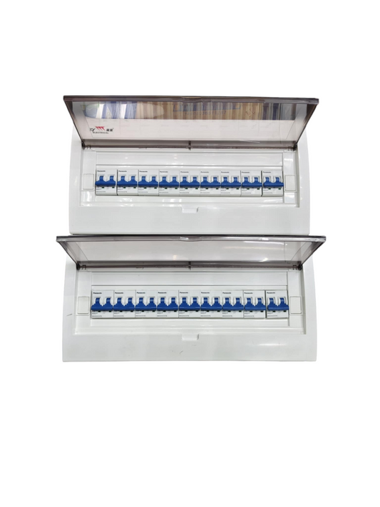 Panel Board 63A 2 Pole Main Miniature Circuit Breaker with 17 Branches 2 Pole  Miniature Circuit Breaker 32 Ways Surface Type Panel Box ZY with 17 Bus Bar 2 Pole (Panasonic Breakers)