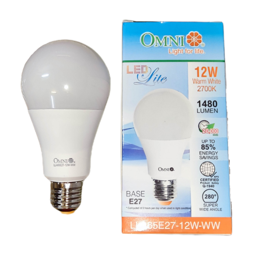 Omni 12W LED Bulb E27 220V A65 Available Warm White