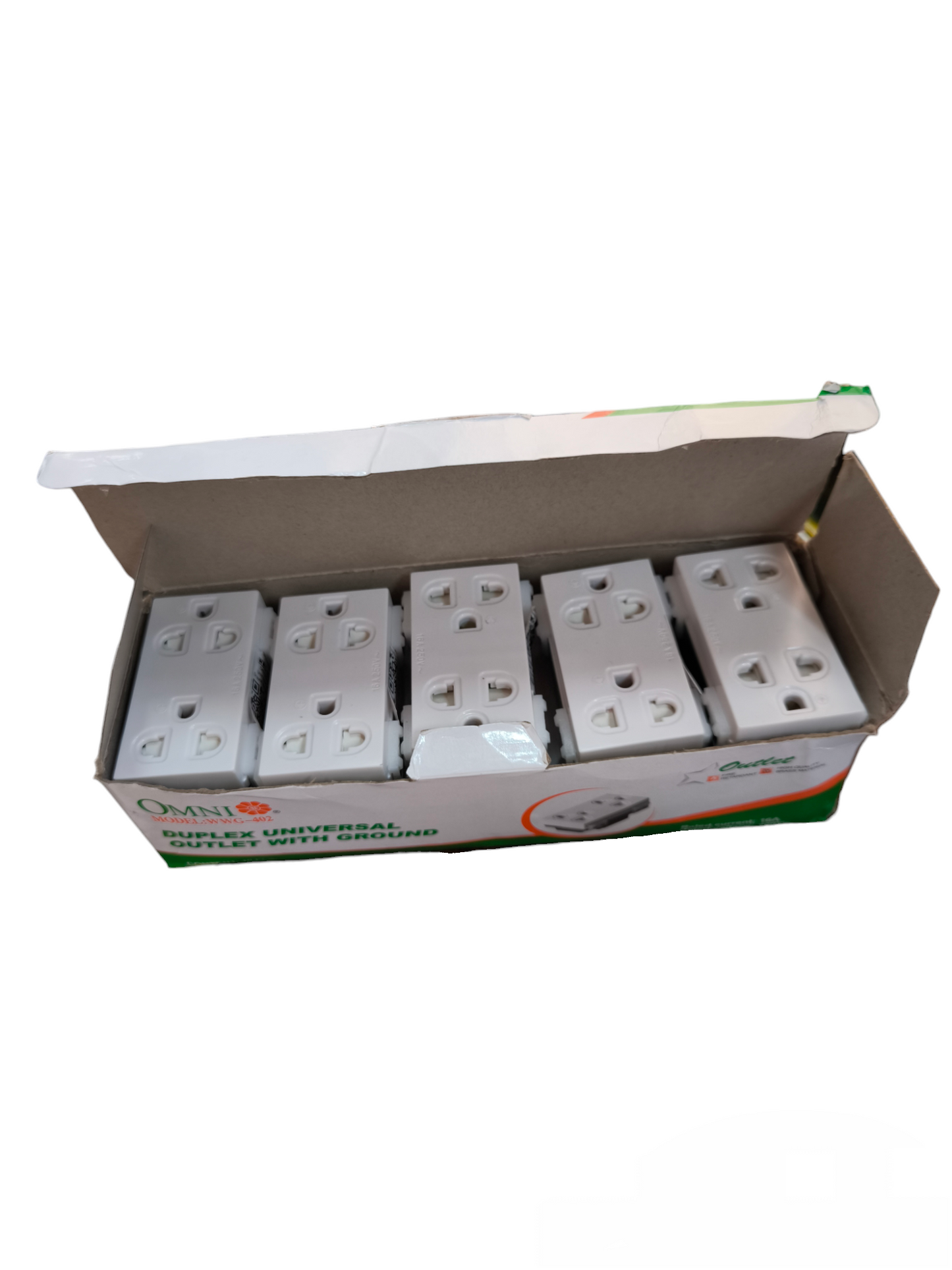 Omni Duplex Universal Outlet with Ground Device 16A 250V WWG-402(10PCS)