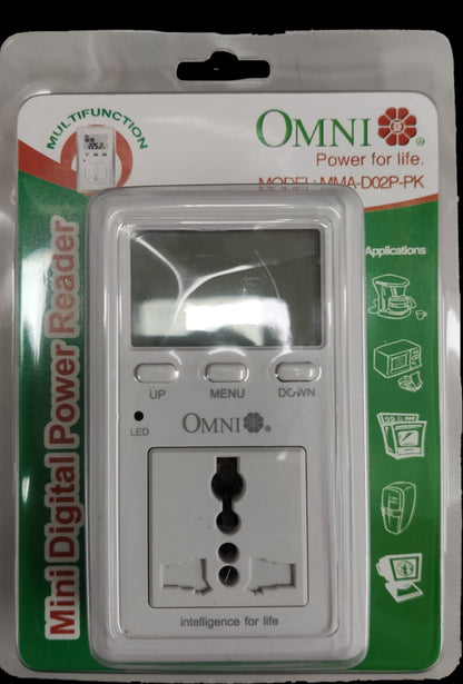 Omni Power Reader, Mini Digital Power Reader MMA-D02P-PK, Digital Watt Hour Meter, Power Meter Reader
