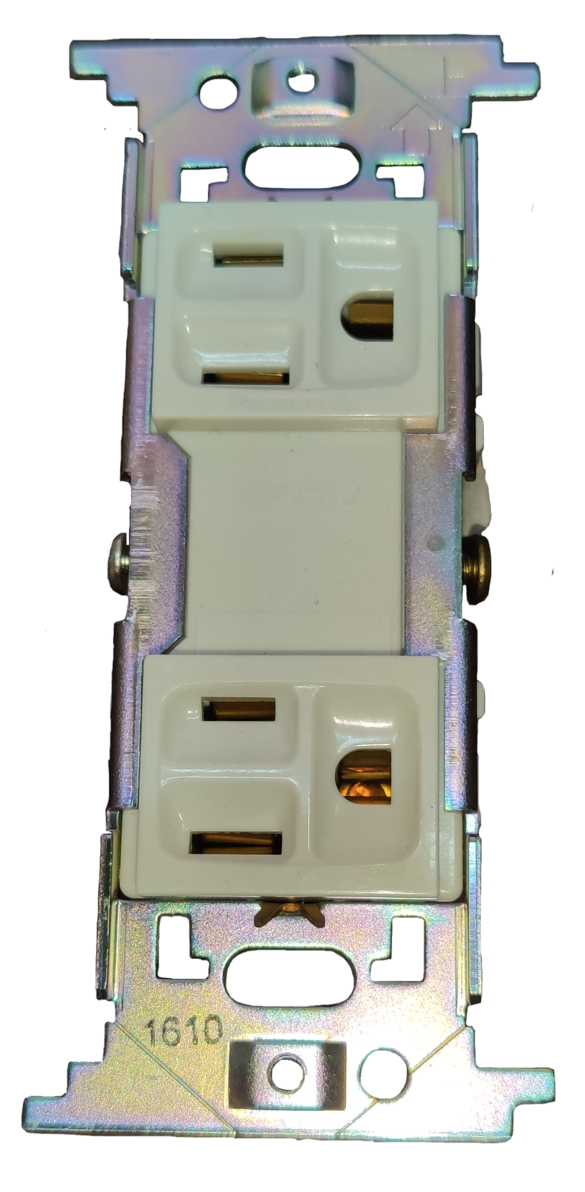 Panasonic Duplex Pin Vertical w/ Ground and Strap 10A 250V, Duplex Flat Pin with Ground 10A 250V