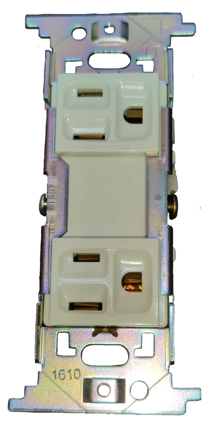 Panasonic Duplex Pin Vertical w/ Ground and Strap 10A 250V, Duplex Flat Pin with Ground 10A 250V