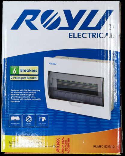Royu 12 Ways Distribution Box Flush-Mount Type Metal Base