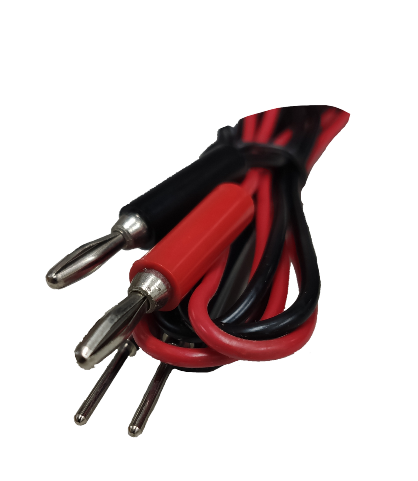 Banana Pin Type Test Prod red and black electrical testing wires with metal connectors for circuitry