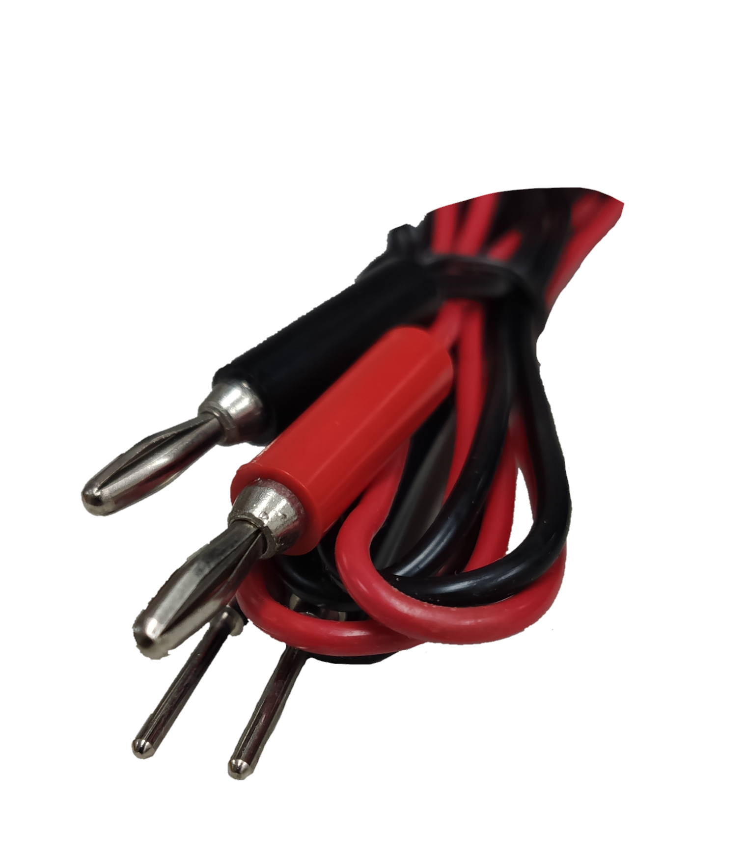 Banana Pin Type Test Prod red and black electrical testing wires with metal connectors for circuitry