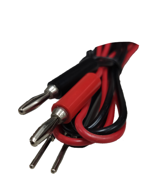 Banana Pin Type Test Prod red and black electrical testing wires with metal connectors for circuitry