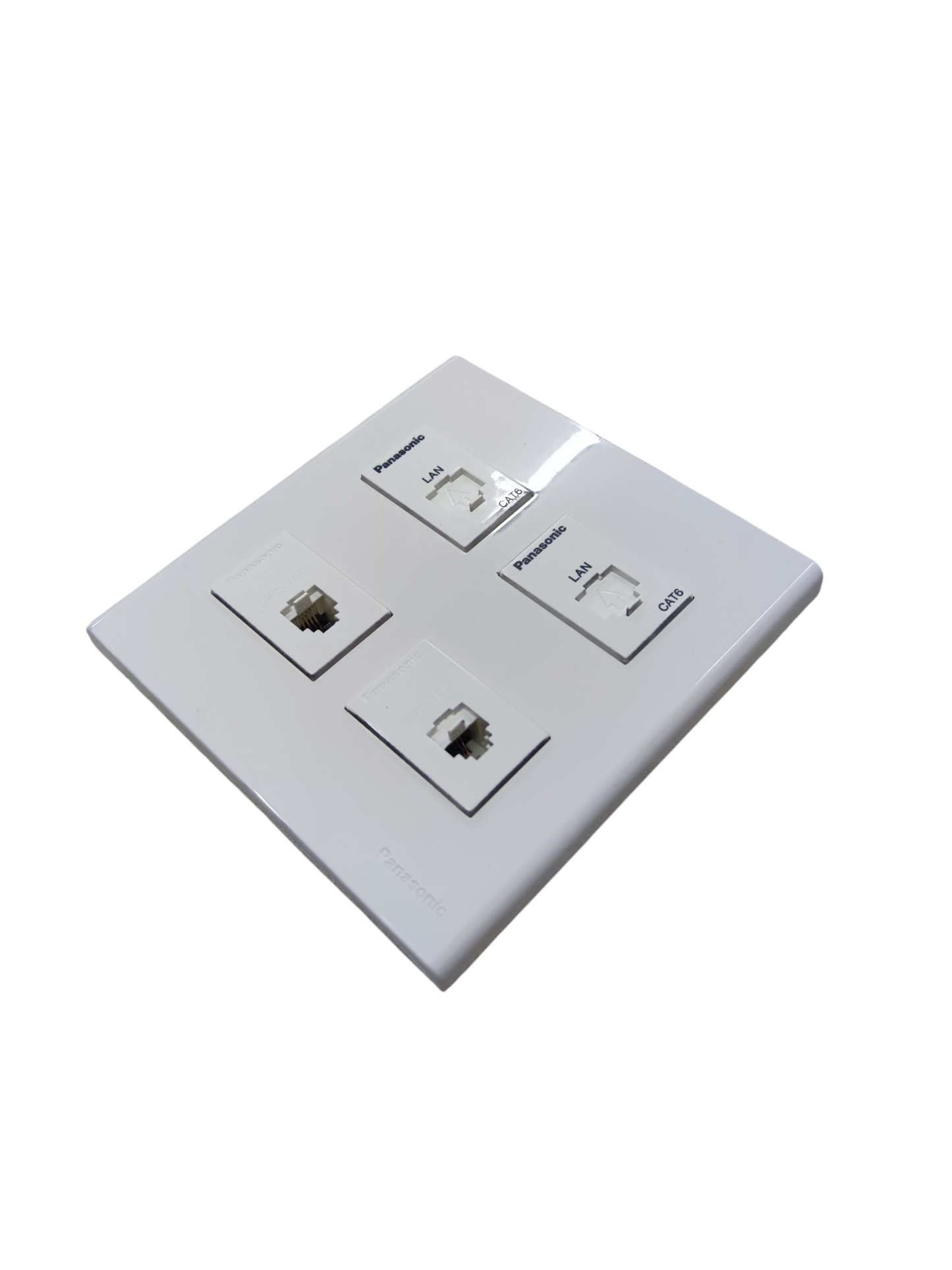 Panasonic 2 Gang CAT6 with 2 Gang Telephone Outlet Data with Voice and Utility Box WEG6804+(2XWEG24886)+(2XWEG2164)+Utility Box