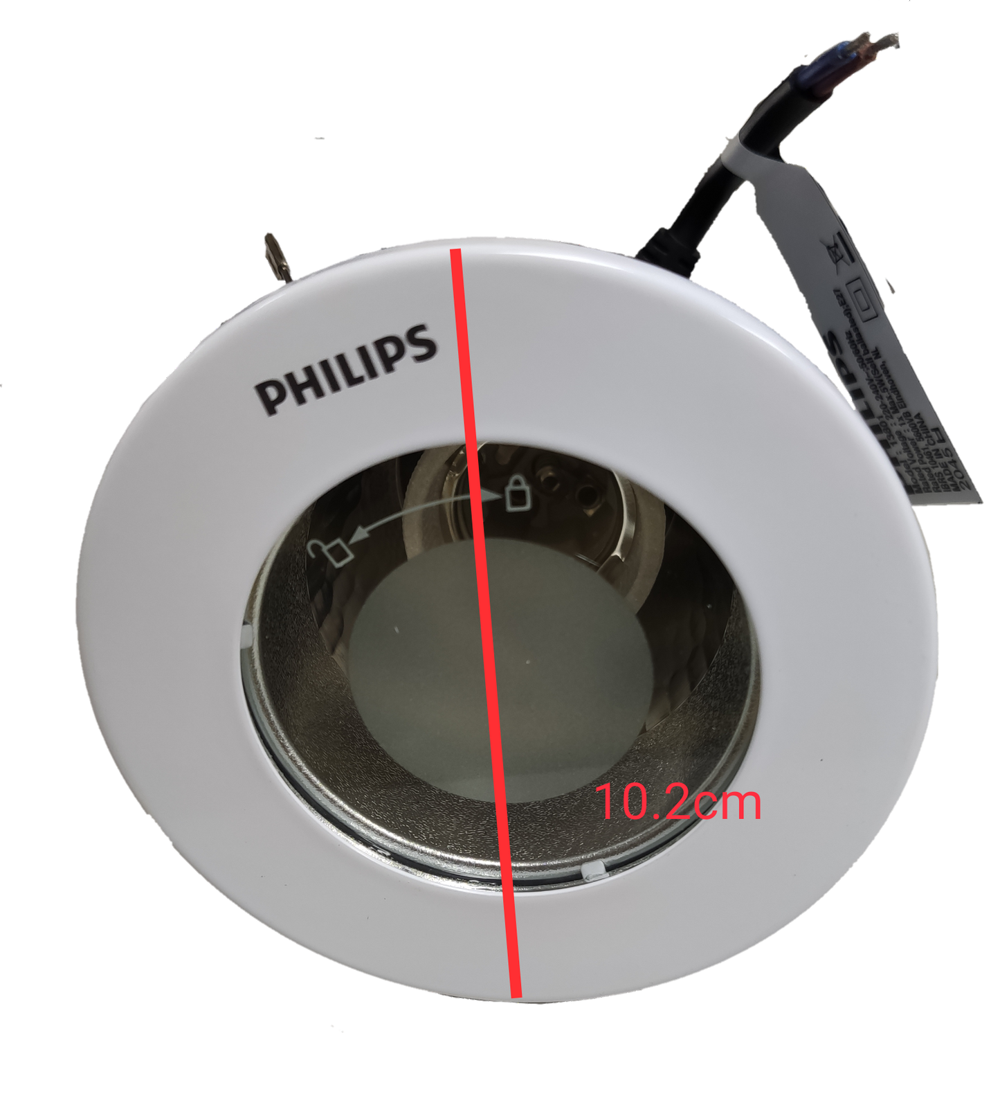 Philips 2 1/2" Recessed Downlight E27 White Border with Glass Cover