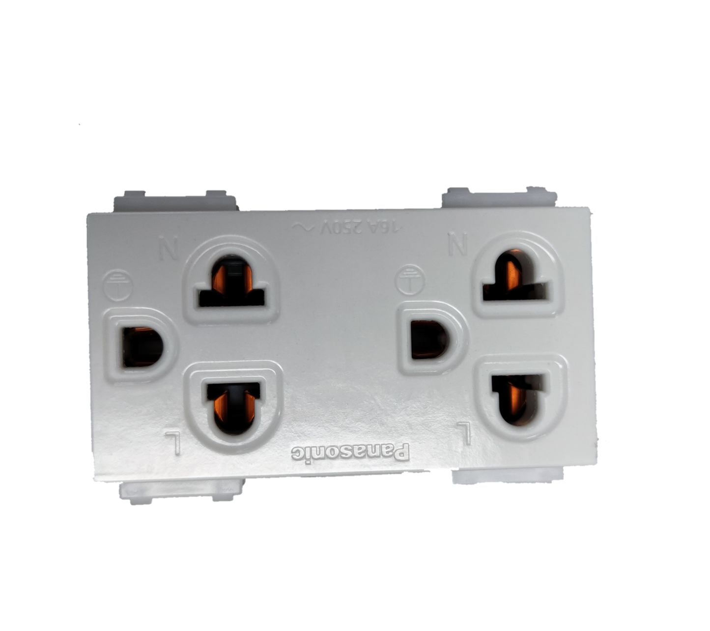 Panasonic Duplex Outlet with Ground Universal 16A 250V (10PCS), Duplex Universal Outlet with Ground, 2 Gang Universal Outlet with Ground WEG15929