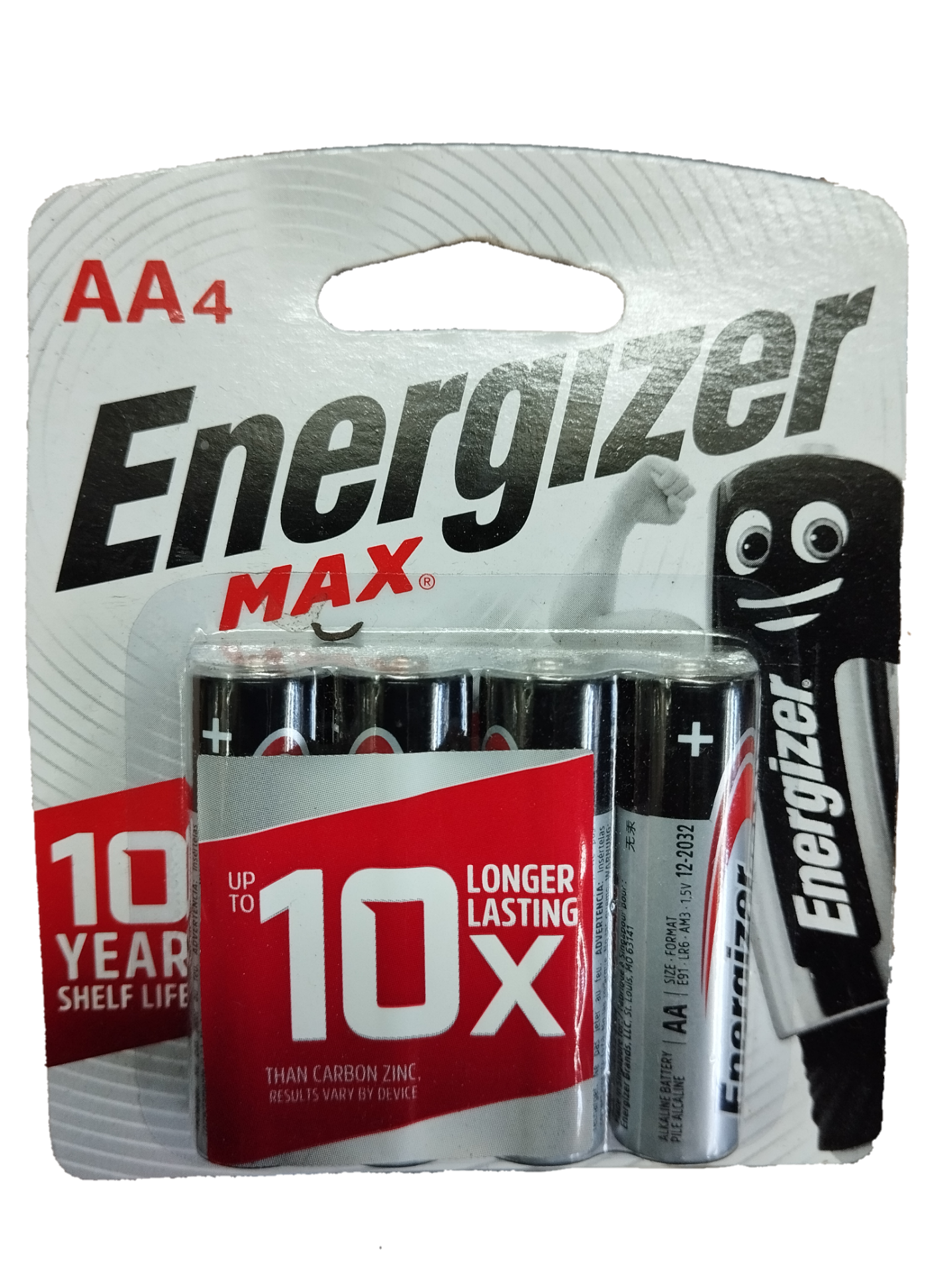 Energizer AA Battery Packs of 4 Alkaline Battery E91 LR6 AM3 1.5V