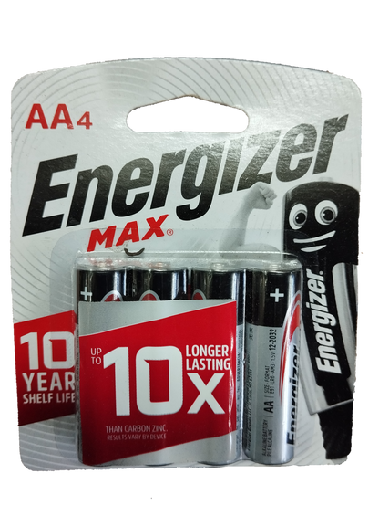 Energizer AA Battery Packs of 4 Alkaline Battery E91 LR6 AM3 1.5V
