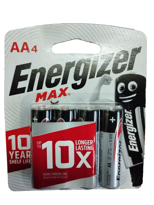 Energizer AA Battery Packs of 4 Alkaline Battery E91 LR6 AM3 1.5V