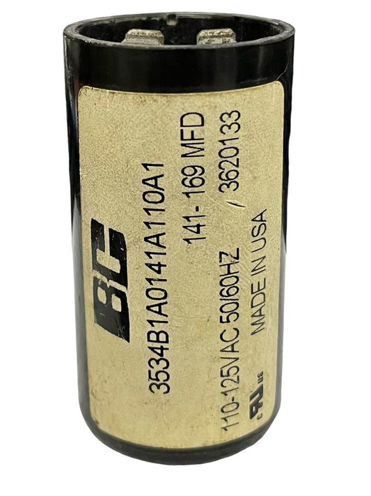 BC Motor Starting Capacitor 141-169UF 110-125VAC 50-60Hz cylindrical electrical component