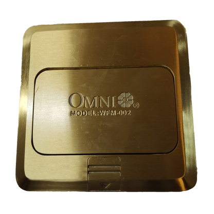 Omni Floor Outlet Square 2 Gang Universal with Ground Pop-up with Utility Box , Pop up Floor Outlet 2 Gang Universal with Ground 15A 250V with Utility Box, Floor Mounted Outlet 2 Gang Universal with Ground( Omni)