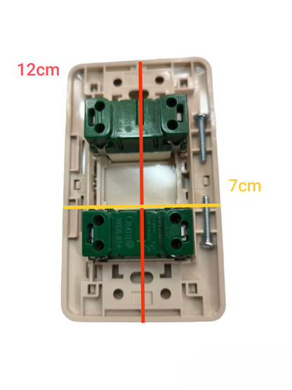 Omni 2 Gang 1 Way Illuminated Switch 16A 250V with Plate Cover WEP-102+(WES-214x2)