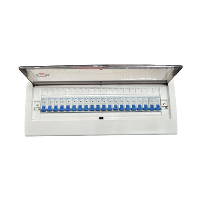 Panel Board 63A 1 Pole Main Miniature Circuit Breaker with 19 Branches 1 Pole Miniature Circuit Breaker 20 Ways Flush Type Panel Box ZY with 20 Bus Bar 1 Pole ( Chint NB1 Breakers)