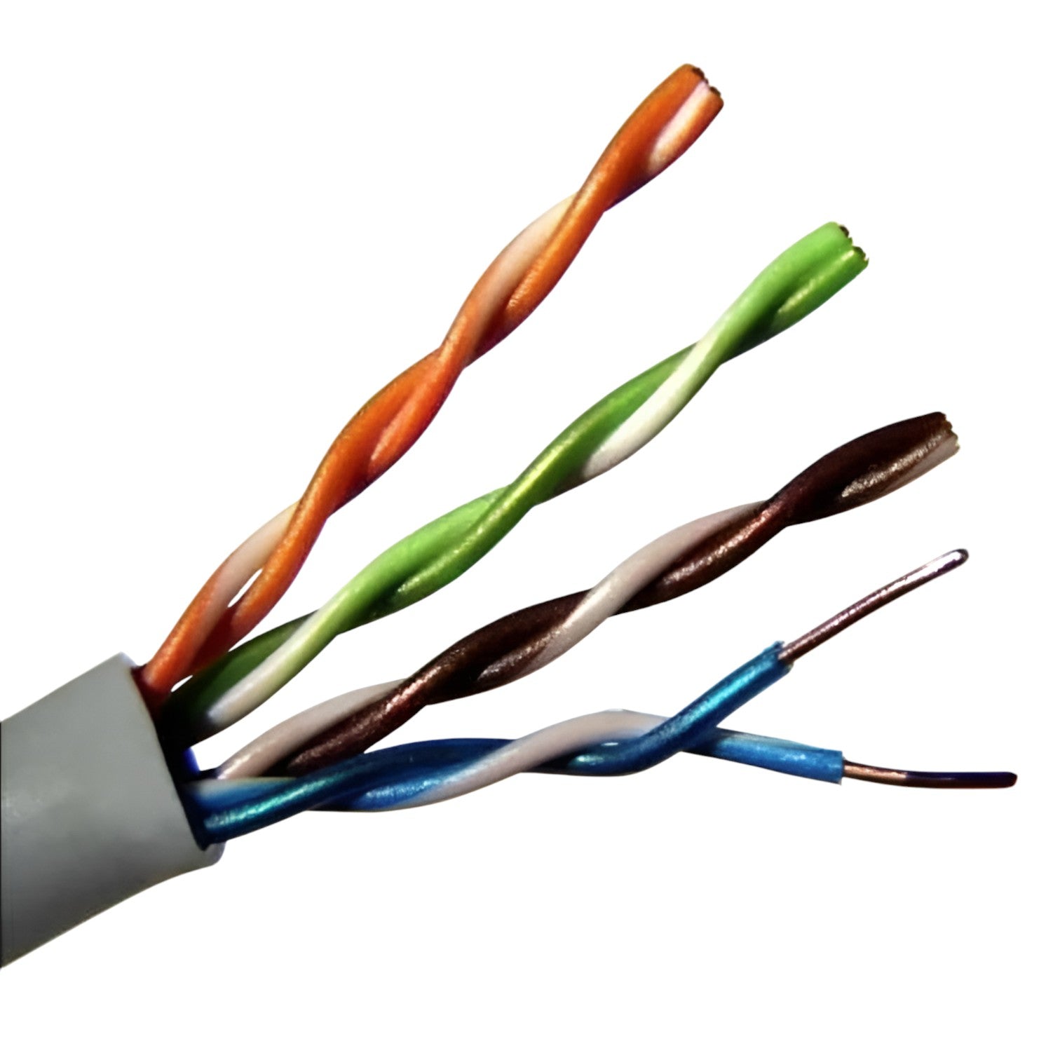 Belden Cat5 gray ethernet cable 24 AWG solid featuring four twisted pairs for reliable data transmission