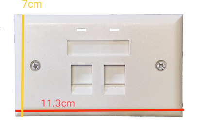 Belkin 2 gang Cat 6 LAN outlet white network wall plate with dual ports for Ethernet connection