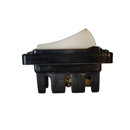 Surer Bell Push Button Switch Modern Series 455 with black base and white toggle for door chimes