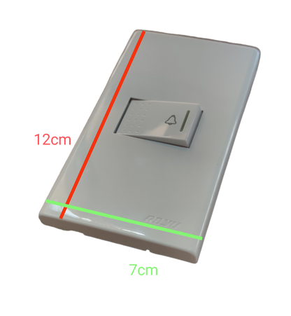 Royu Bell Switch with Plate 10A 220V white door chime switch measuring 12cm by 7cm