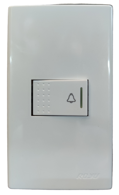 Royu Bell Switch with Plate 10A 220V white door chime button with bell symbol