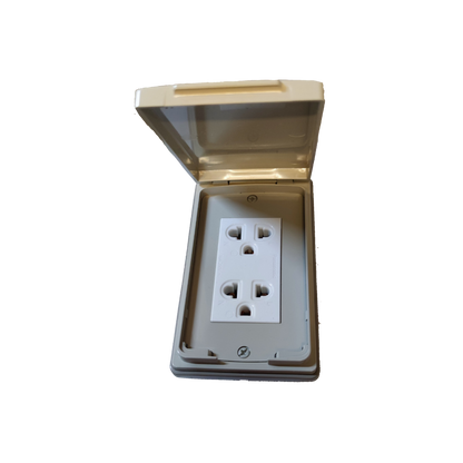 Panasonic Duplex Universal Convenience Outlet with Weatherproof Plate Cover, Weatherproof Duplex Universal Outlet Wide Series, Duplex Receptacle with Ground and Weatherproof Plate Cover WEG15925-5 / WEG7903