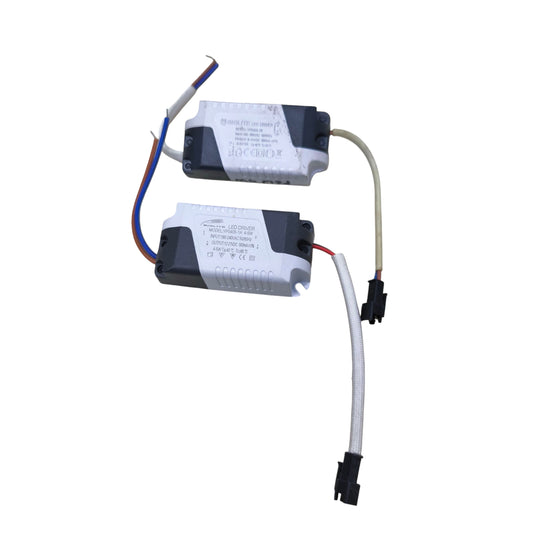 Biglite power supplies showing two white LED Driver 4-5W Input 100-220V modules with wires and connectors
