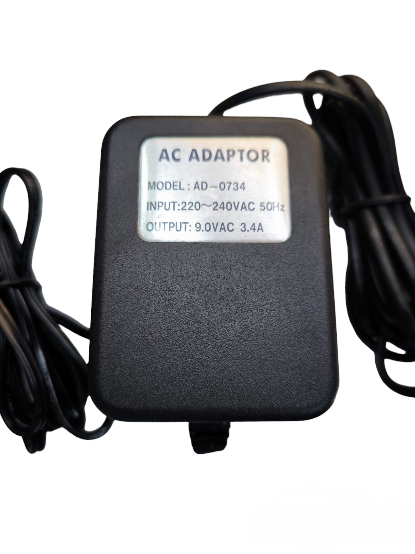 Local brand multi output AC adaptor with 220-240V input and 9V 3.4A output for power connections
