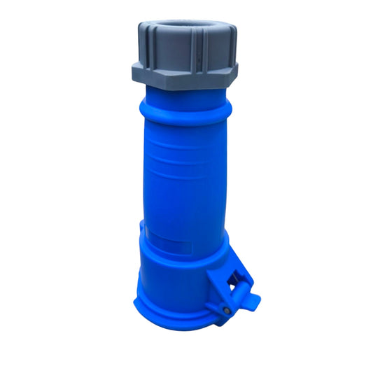 Grippes 32A industrial outlet connector in blue and gray for electrical circuitry applications