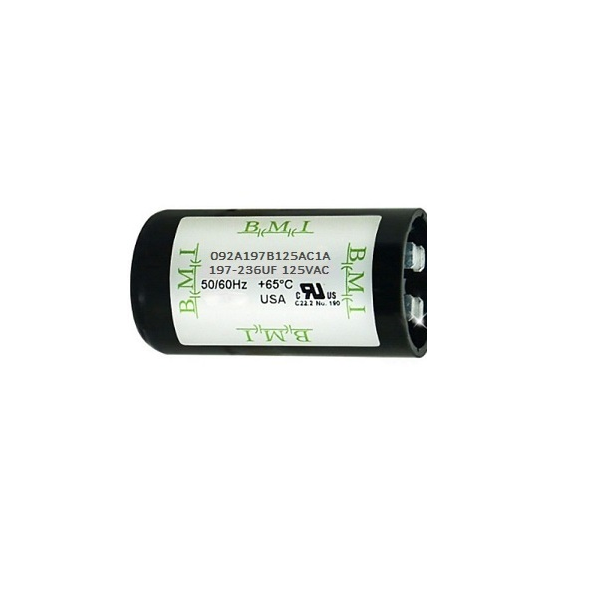 BMI 197-236uF Starting Capacitor 125V for electrical circuit applications and motor start-up