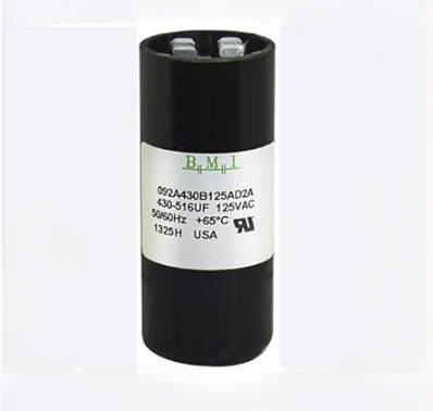 BMI 270-324mfd AC motor capacitor with 125VAC rating for efficient motor performance