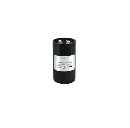 BMI 88-106MFD 125V AC capacitor in black casing for electrical circuit applications