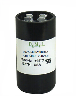 BMI motor start capacitor replacement 250V for 540-648UF applications with 65C rating