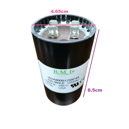 BMI motor starting capacitor 800-960uF 125V for reliable electrical performance in AC applications