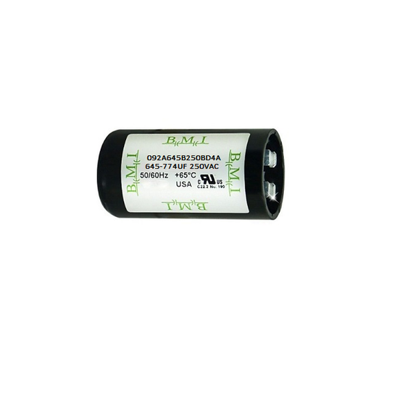 BMI 645-774 UF motor capacitor 125V black cylindrical electrical component