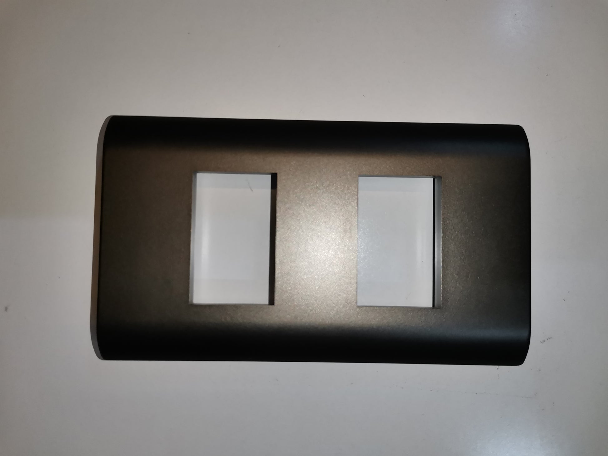 Royu 2 Gang Faceplate Dark Gray for power points switches and plugs with sleek rectangular design
