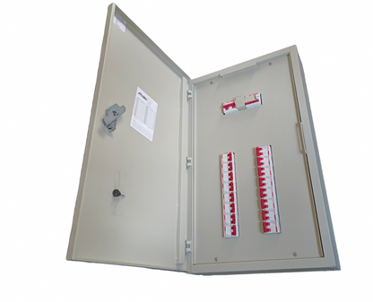 Himel 16 branch circuit breaker panel with multiple circuit breakers inside a metal enclosure