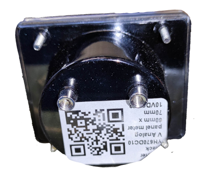 Brother Panel Meter 10V black electrical trade tool with QR code label and mounting screws