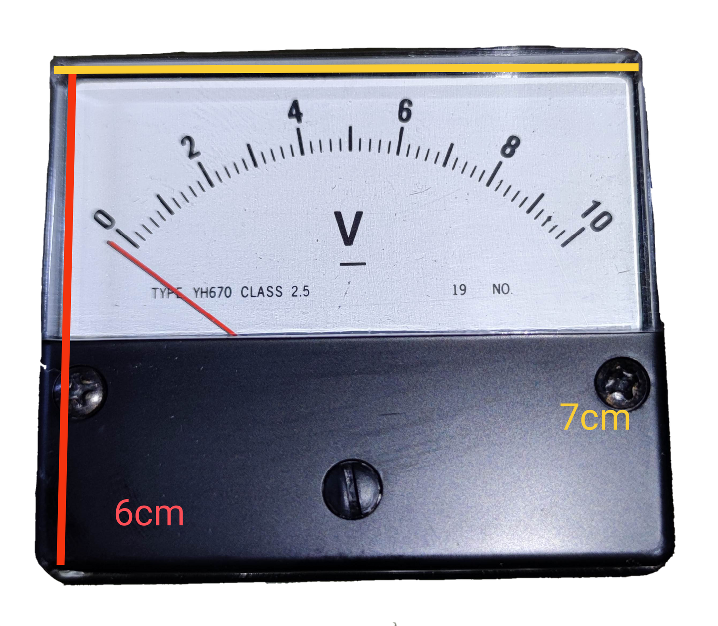 Brother Panel Meter 10V analog electrical trade tool with black casing and white dial
