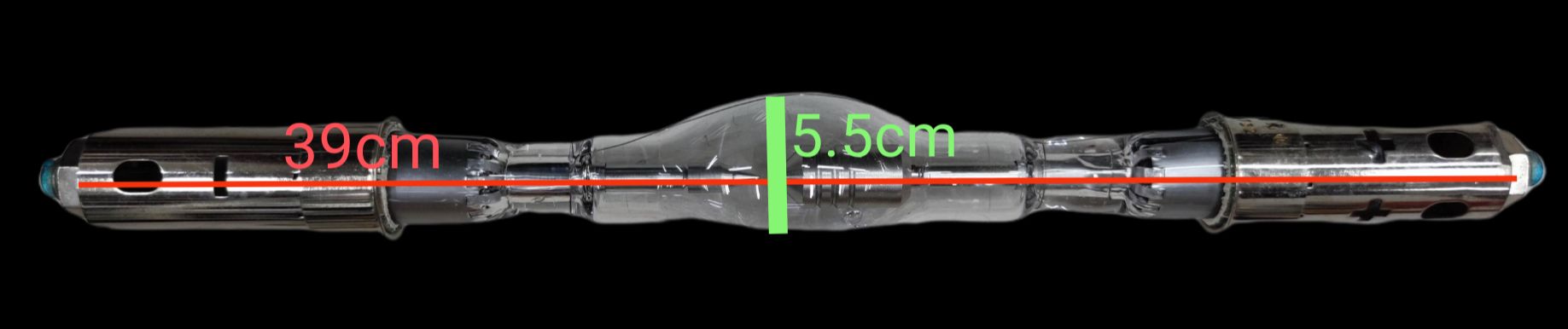 Krypton and Xenon Bulb 3000W for Theater Lamp Projector with metal casing length 39 cm and 5.5 cm diameter