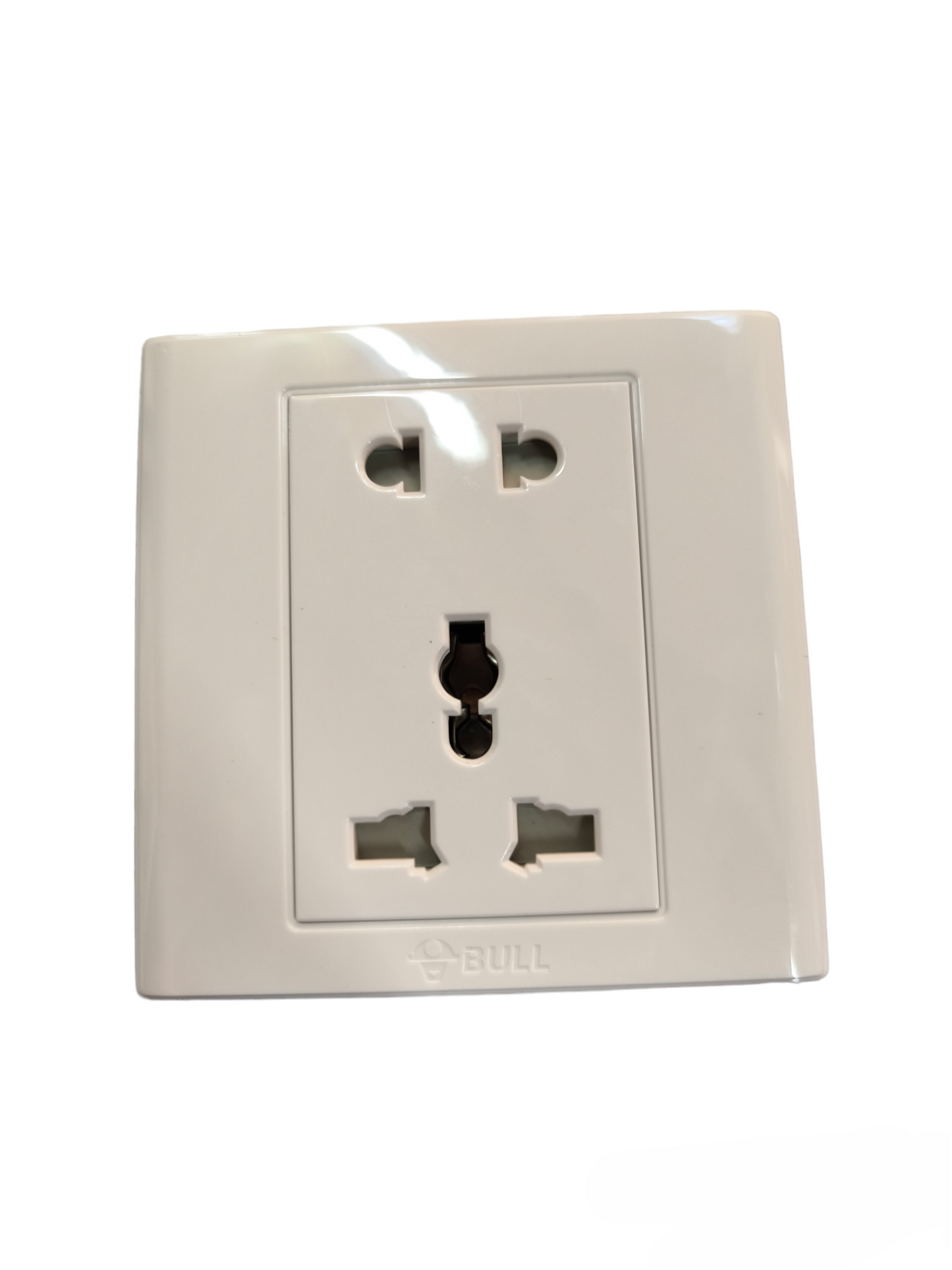 Bull Duplex 2 Gang Universal Outlet white power point with multiple socket types