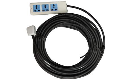 Extension Cord 3 Gang Universal Outlet 10A by Bull & Phelps Dodge & Omni with long black cable