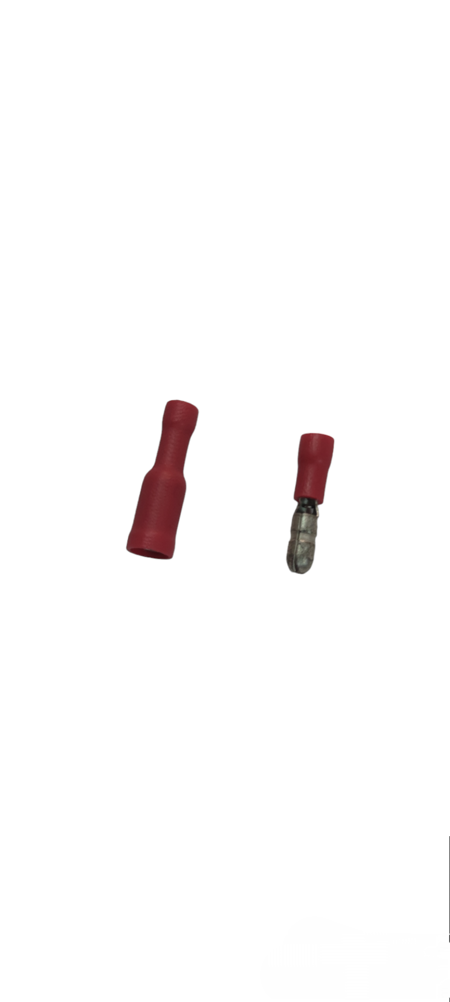 Red insulated Bullet Terminal Male and Female connectors for electrical circuitry and parts